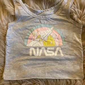 Cute grey NASA graphic tank top